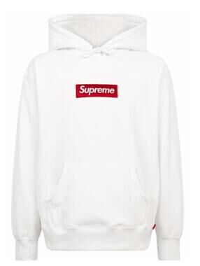 Supreme White Box Logo Hooded Sweatshirt (FW21) - Small